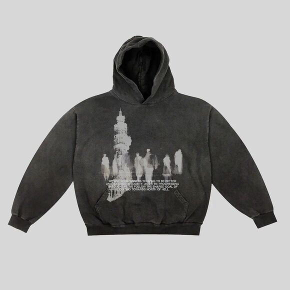 SOUTH OF HEAVEN NORTH OF HELL - Heavyweight Hoodie Vintage Washed Size XL NEW - Picture 1 of 5